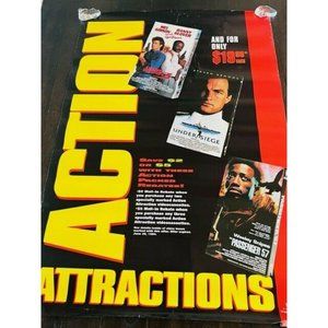 Movie Theater Cinema Poster Lobby Card vtg 1993 Lethal Weapon Passenger 57 Siege